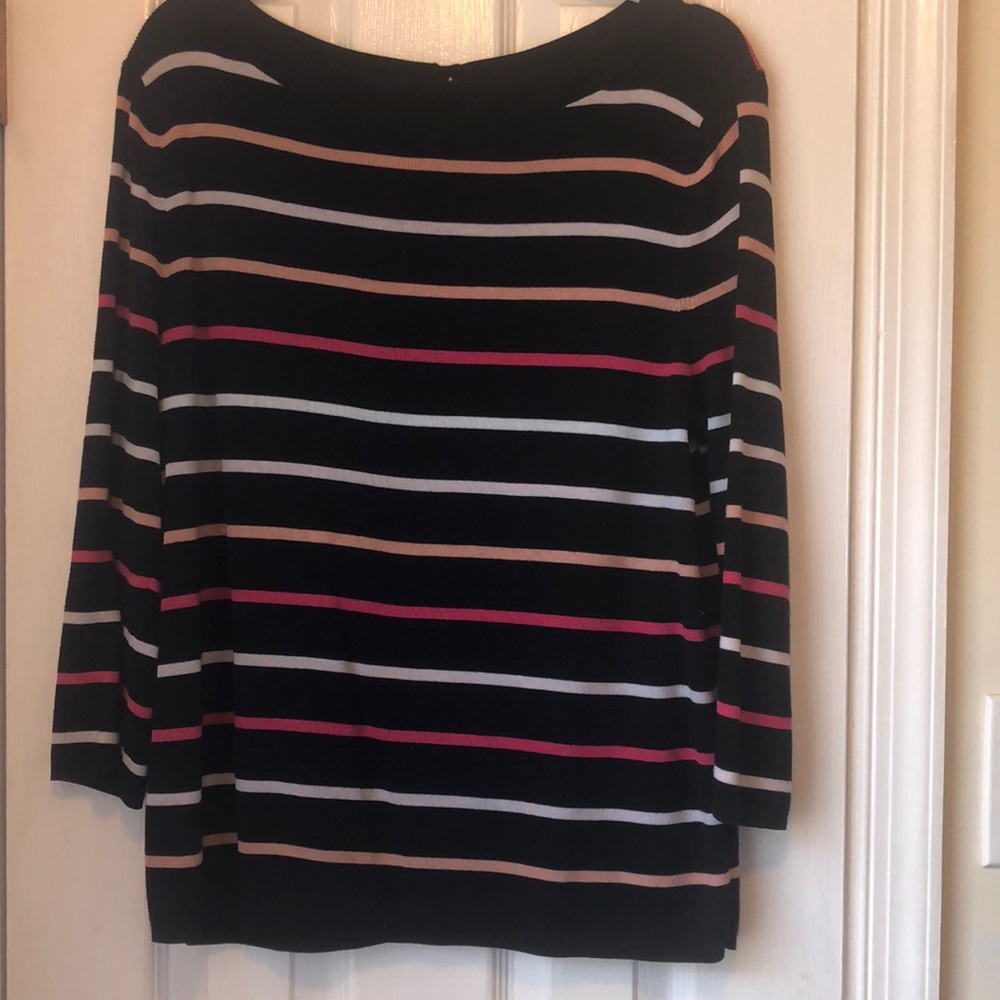 Striped boat neck sweater